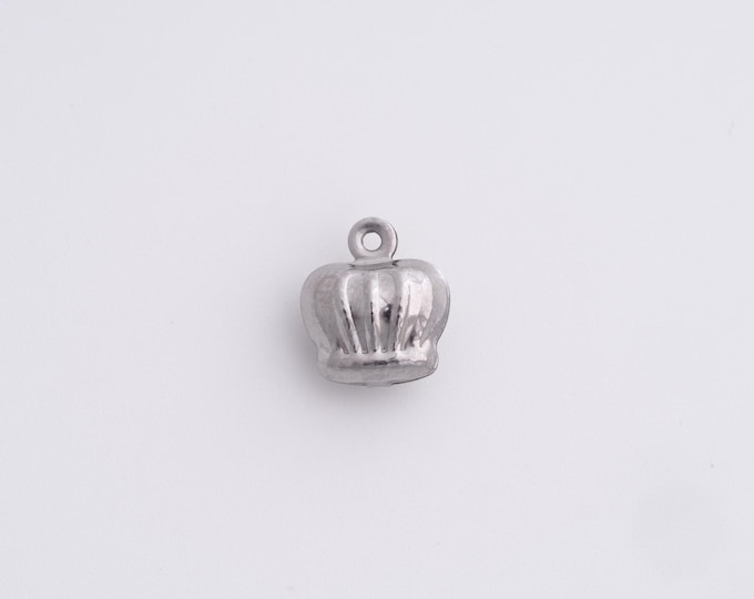 25 pcs Stainless Steel Crown Charm Crown Pendant Necklace King Jewelry DIY Jewelry Making Supplies 11x9.4x5.5mm