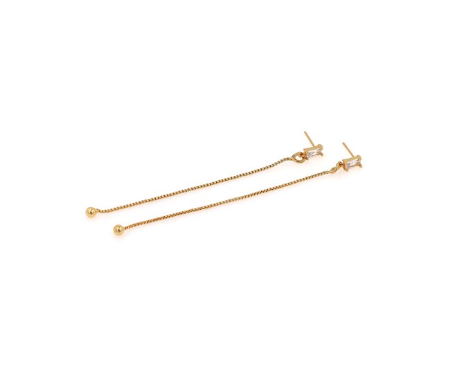 1pair 18K Gold Filled Tassel Stud Earring,Tassel Stud Earring,Chains Stud Earrings,Give Her a Gift 96x5.5x15mm