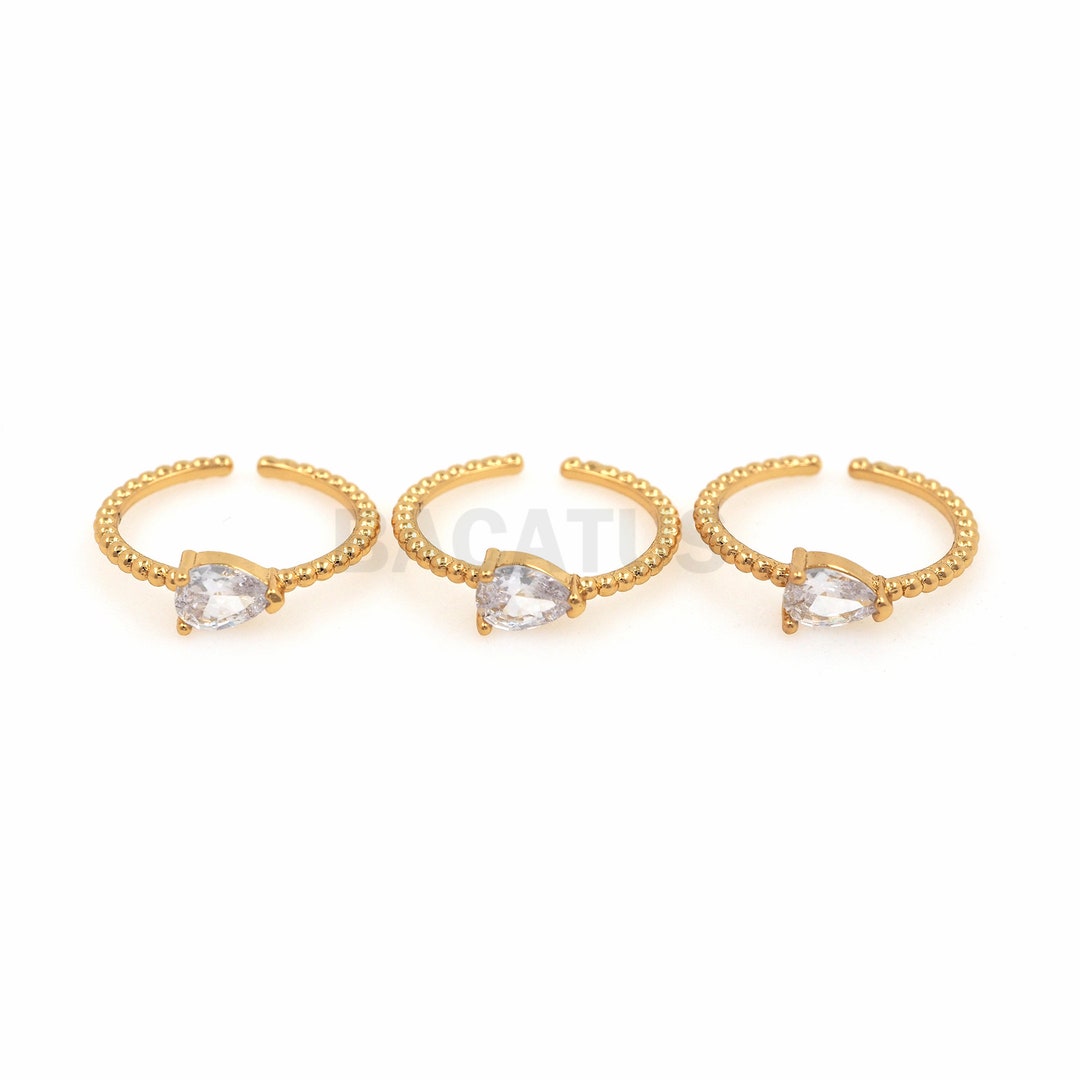 18K Gold Filled Fake Diamond Ring, Engagement Ring, Micropave CZ ...
