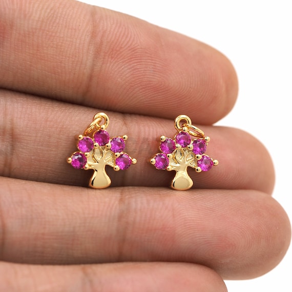 パーソナライズされた生命の樹サークルネックレス キュービックジルコニア誕生石-カスタムジュエリー