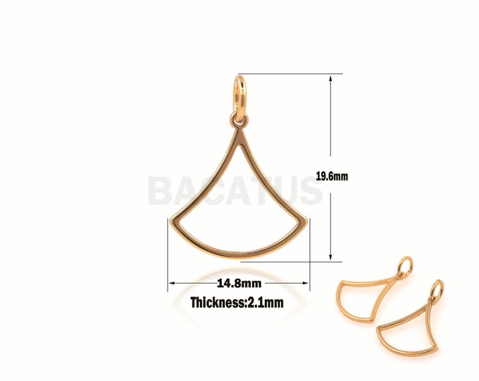1pcs Triangle Necklace, Gold Triangle Pendant, Hollow Triangle Jewelry, Suitable For Jewelry Making Supplies 19.6x14.8x2.1mm