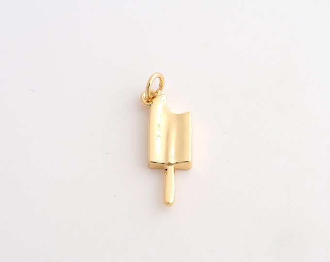 18K Gold Filled Ice Cream Charm,Dainty Dessert Pendant,Ice Cream Pendant ,DIY Jewelry Supplies,24.3x8x2.7mm