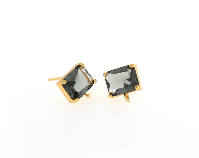 MicroPavé CZ Fashion Stud Earrings,Square Stud Earrings,18K Gold Filled Dainty Stud Earrings,Gift For Her,Mini Stud Earrings,10x10.2x4.5mm