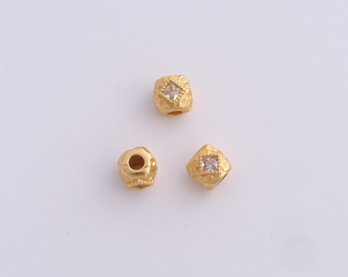 18K Gold Filled Round Spacer Beads,Gold Tube Beads, Round Beads DIY Bracelet Necklace Earrings Jewelry Making,5x4.8mm