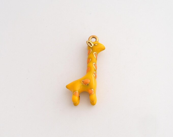 Stainless Steel Giraffe Pendant,Enamel Animal Charms,Giraffe Charms for DIY Jewelry Making Supply,24.3x13.5x4.6mm