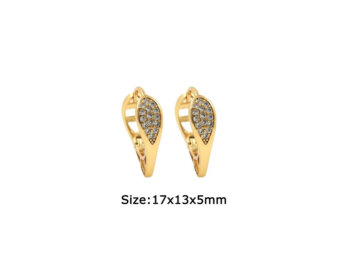 1pair 18K Gold Filling Heart Earrings,Gold Triangle Earrings,Simple Stud Earring,Gift for Her