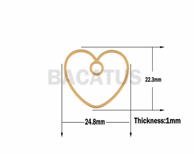 Heart Connector-Heart Link-Simple Heart Jewelry-Heart Shape Discovery 1pcs