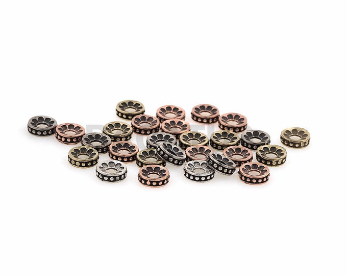 Retro gear flat beads, round beads, jewelry making, DIY jewelry beading supplies 1pcs
