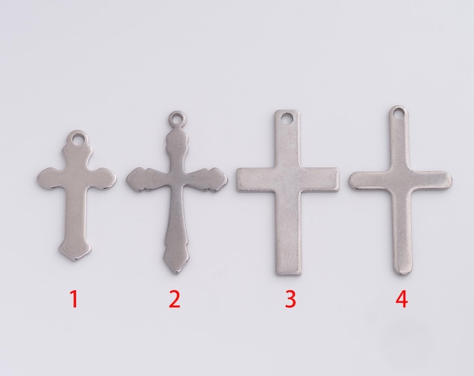 10 pcs Stainless Steel Cross Charm, Jesus Charm,Cross Charm,Simple Cross Pendant, DIY Jewelry Making Supplies
