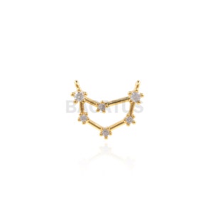 1PCS Twelve Constellation Connector Scorpio Charm Virgo Charm Suitable for Necklace Bracelet Connector 18K Cubic Zirconia Gold Filling image 8