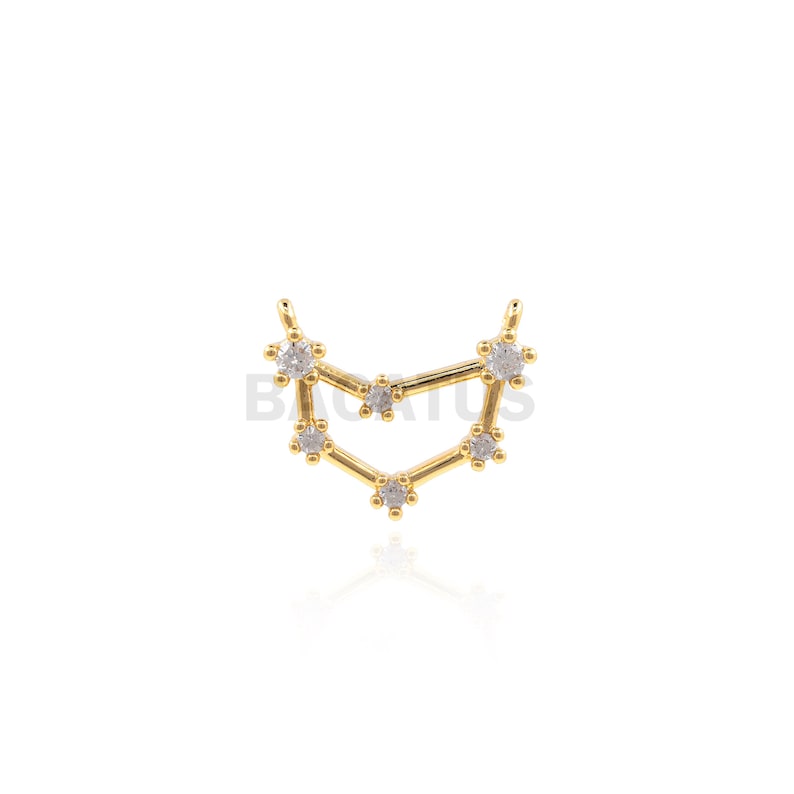 1PCS Twelve Constellation Connector Scorpio Charm Virgo Charm Suitable for Necklace Bracelet Connector 18K Cubic Zirconia Gold Filling image 8