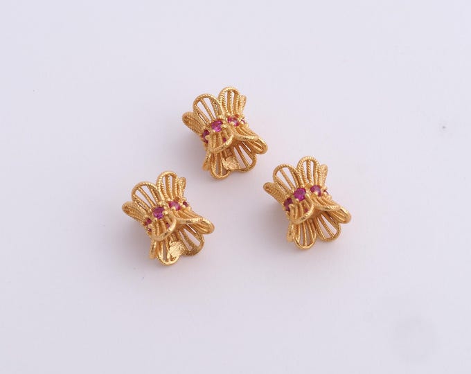 18K Gold Filled Flower Spacer Beads,Gold Tube Beads, Flower Beads DIY Bracelet Necklace Earrings Jewelry Making,7.2x6.7mm