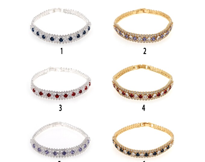 Gold Dainty CZ Diamond Bracelet,18k Gold Filled Tennis Bracelet,Simple Bracelet,Gift for Her