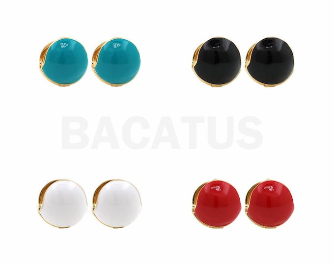 Enamel Earrings, Ball Earrings, 18K Gold Filled Boho Earrings, Enamel Charms, Ball Hoops, Fashion Earrings,14x14x14mm