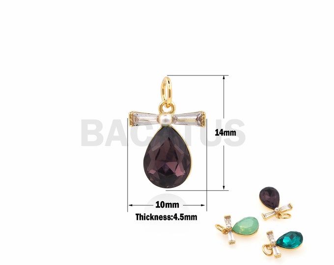1PCS Exquisite teardrop-shaped crystal pendant, swarovski charms, crystal necklace pendant, suitable for jewelry products 14×10×4.5mm