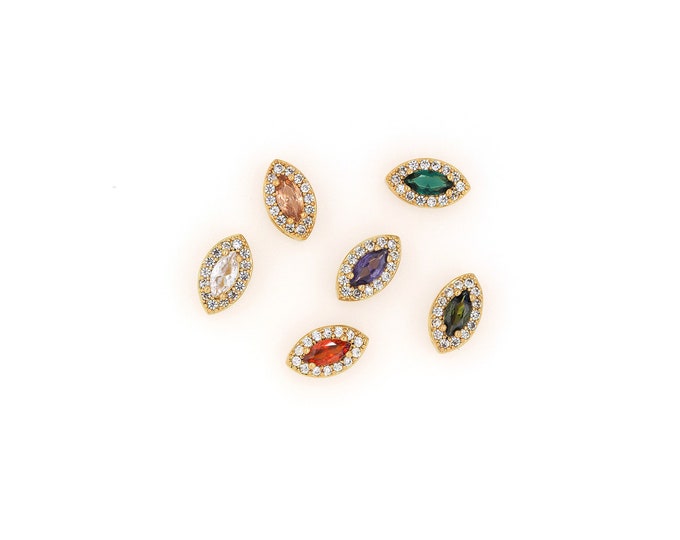 18K Gold Filled Devil Eye Beads,Gold Dainty Eye Beads,DIY Bracelet Necklace Earrings Jewelry Making
