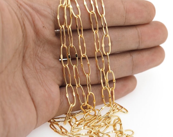 18K Gold Filled Dainty Gold Chain,Unique Gold Chain,Thick Gold Chain,Unfinished Chain for Bracelets Necklaces DIY Jewelry Making Supplies