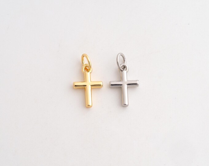 5 pcs 18K Gold Filled Cross Charm,Dainty Religious Pendant,Christian Pendant ,DIY Jewelry Supplies,15.7x8.3x2.3mm