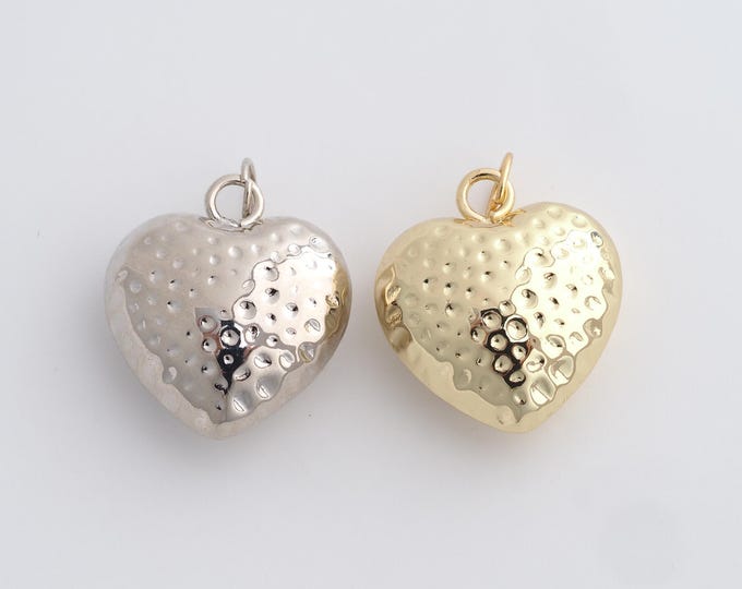 Heart Charms,18K Gold Filled Heart Pendant,Heart Necklace,Heart Jewelry,DIY Jewelry Making Supplies 28x20.6x10.3mm