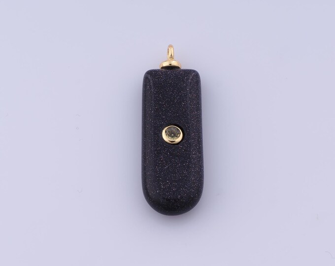 Energy Stone Pendant,18K Gold Filled Natural Stone Necklace,Stone Pendant, DIY jewelry Making Accessories,34.5x11.4x5.4mm