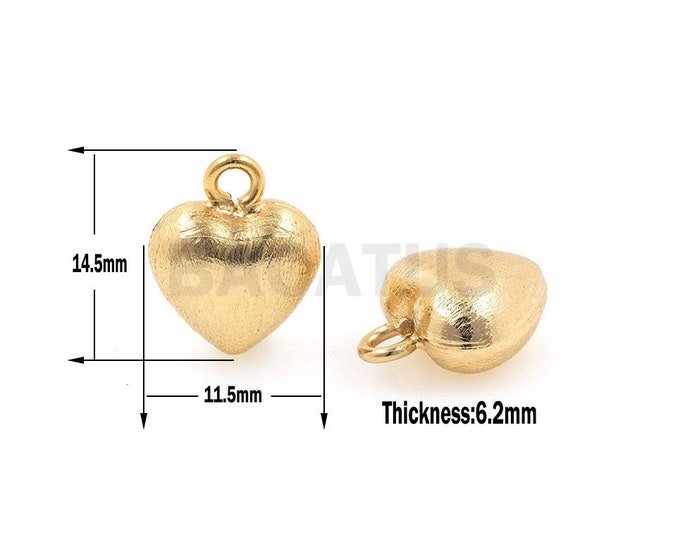 Brushed heart-shaped pendant, copper heart-shaped pendant, small heart-shaped pendant, DIY bracelet, necklace, jewelry accessories 1PCS