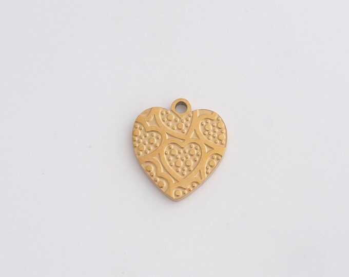 Stainless Steel Heart Pendant,Love Charms,Heart Charm Bracelet Necklace for DIY Jewelry Making Supply,14.3x13x1.5mm