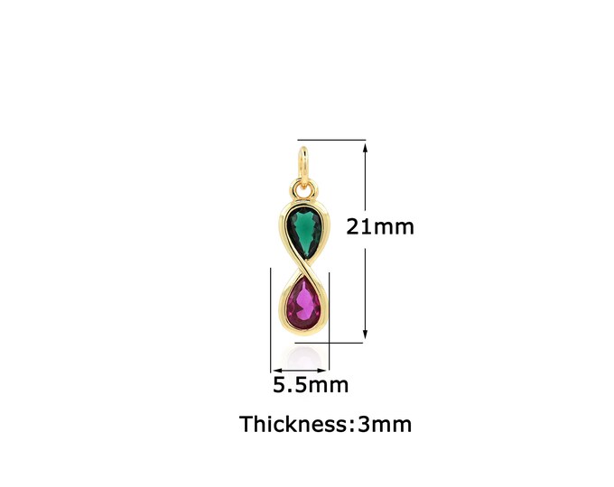 18K Gold Filled Eternity pendant,Gold Dainty Infinity Charms,Simple pendant Bracelet Necklace for DIY Jewelry Making Supply