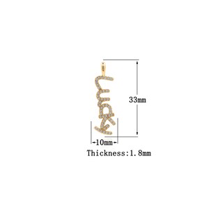18K Gold Filled LUCKY pendant,Gold Dainty long Charms,LUCKY Charm Bracelet Necklace for DIY Jewelry Making Supply