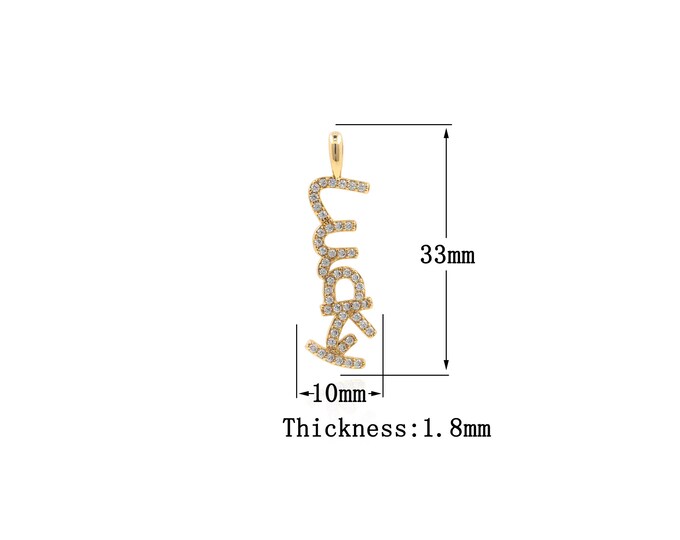 18K Gold Filled LUCKY pendant,Gold Dainty long Charms,LUCKY Charm Bracelet Necklace for DIY Jewelry Making Supply