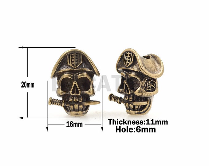 Vintage Style Pirate Skull Paracord Beads，pirate beads,Antique pirate, DIY Beaded supplies 1pcs