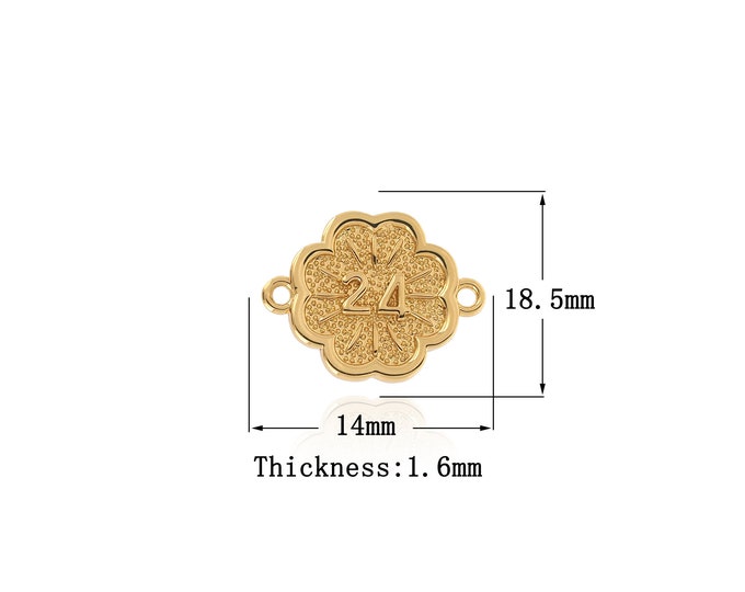 18K Gold Filled 24 Connector,Gold Dainty Flower Connector,Flower Connector Bracelet Necklace for DIY Jewelry Making Supply