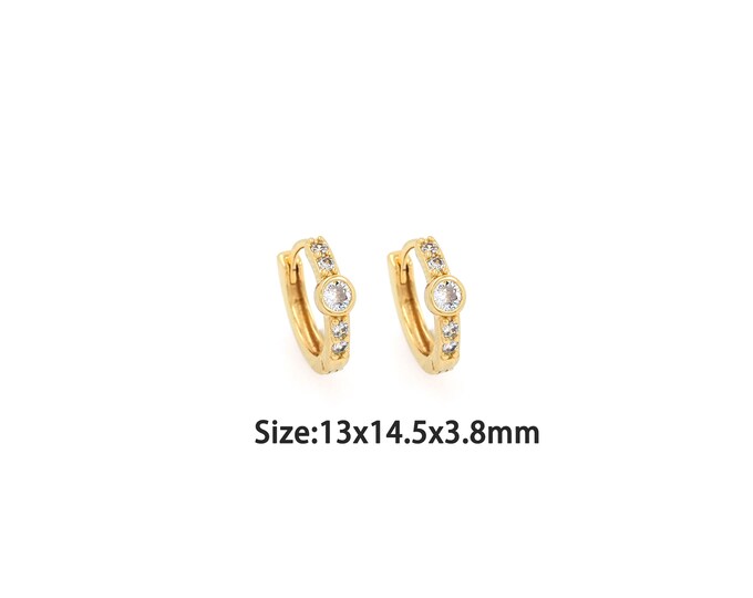 1pair 18K Gold Filling Round Earrings,Gold Dainty Round Earring,Simple Earrings,Gift for Her