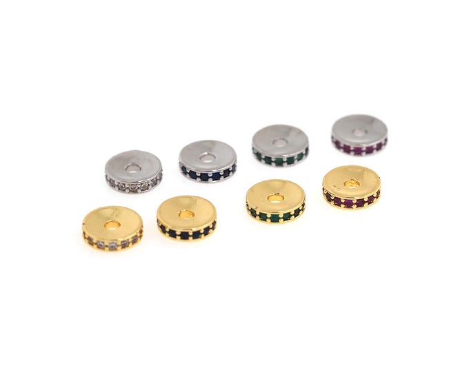 Flat Rectangular Beads,18K Gold Filled Donut Beads, DIY Jewelry Beaded Supplies 7.3x7.3x2mm