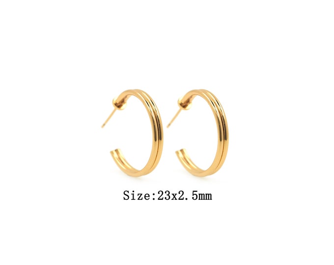 1pair 18K Gold Filling Round Earring,Gold Dainty Round Earring,Simple Earrings,Gift for Her