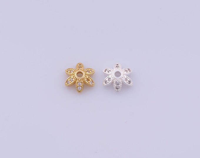 5 pcs 18K Gold Filled Flower Bead Caps,Flower Caps,Flower Bead Caps,Spacer Jewelry, DIY Jewelry Making,10x3mm