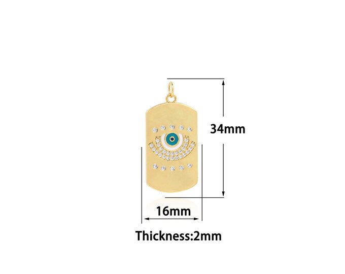 18K Gold Filled Devil Eye Pendant,Gold Dainty Eye Pendant Charms,Simple pendant Bracelet Necklace for DIY Jewelry Making Supply