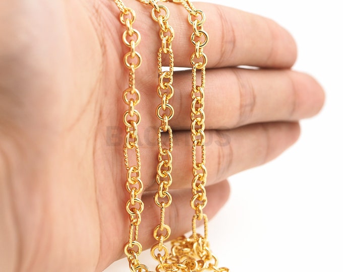 1 Meter, 18K Gold Filled Welded Chain, Twisted Chain, Layered Chain, Semi-Finished Necklace, Bracelet And Necklace Making Accessories