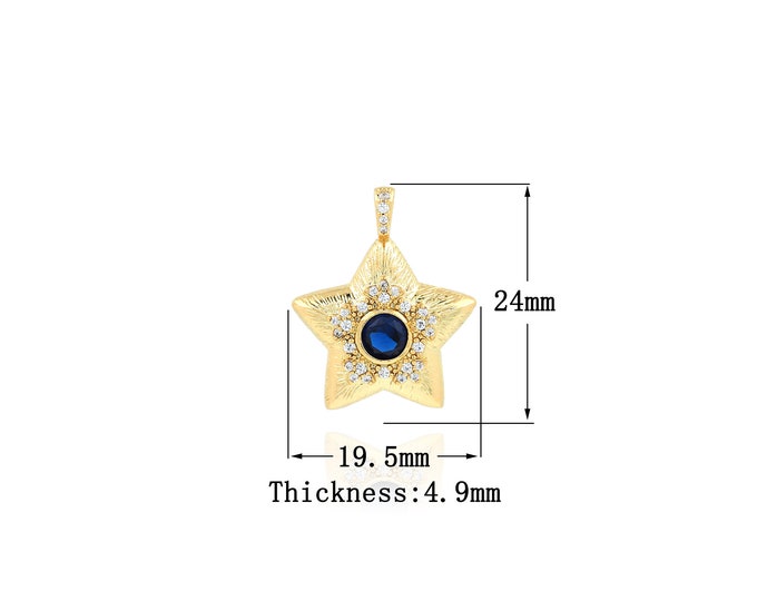18K Gold Filled Star pendant,Gold Dainty Star Charms,Star Charm Bracelet Necklace for DIY Jewelry Making Supply