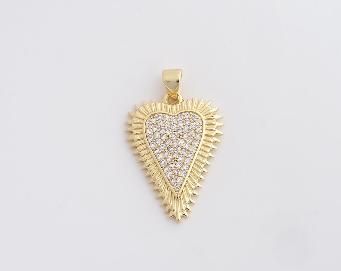 Gold Heart Pendant 18K Gold Filled Heart Necklace Gold Friendship Necklace DIY Jewelry Making Accessories 30.2x18.7x2.3mm