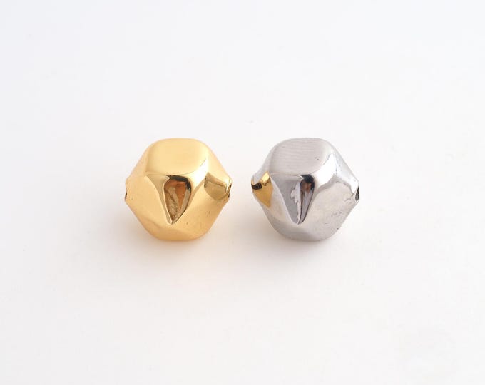 Gold Tube Beads, 18K Gold Filld Tube Beads,for Jewelry Making Supplies,12.7x12.3x10.3mm Hole 2.5mm