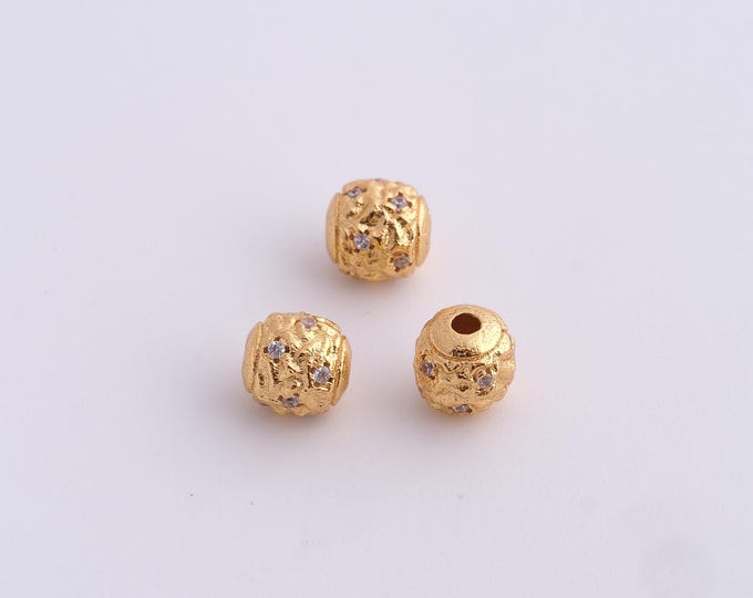 18K Gold Filled Round Spacer Beads,Gold Ball Beads, Tube Beads DIY Bracelet Necklace Earrings Jewelry Making,6.2x6mm