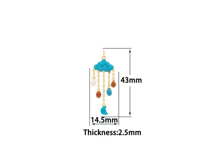 18K Gold Filled Cloud Pendant,Gold Dainty Cloud Pendant Charms,Simple pendant Bracelet Necklace for DIY Jewelry Making Supply