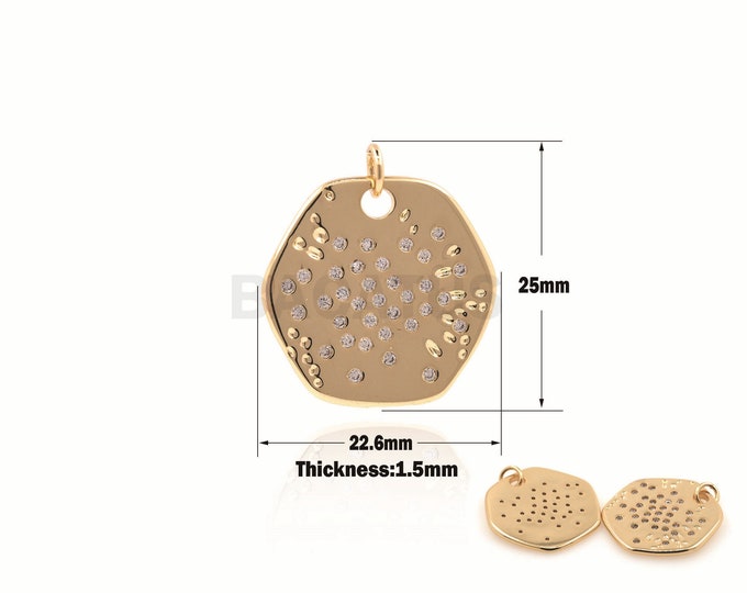 1PCS Micro-Pave Hexagonal Pendant, Hexagonal Star Necklace, Star Charm, Star Necklace, Suitable For Jewelry Making Supplies 25x22.6x1.5mm