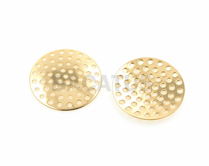 18K brass bead cap, round slip-net cap, loose bead cap, discovery bead cap 22mm 10pcs