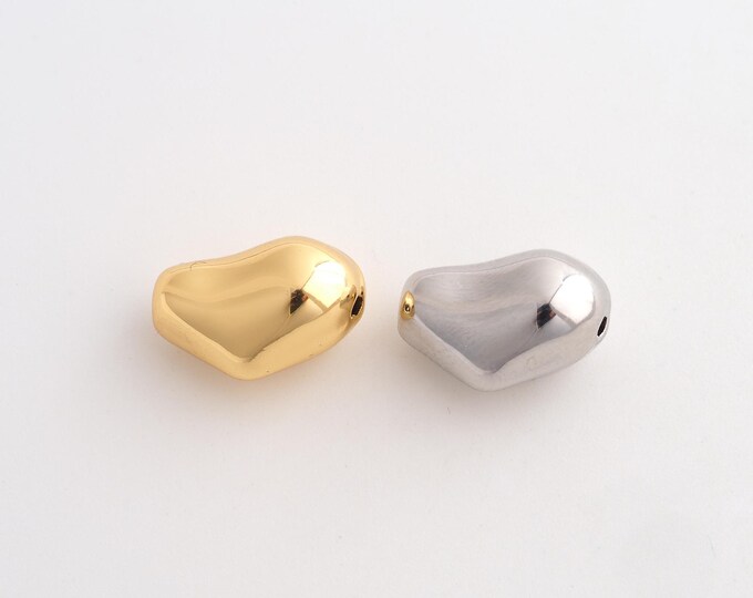 Gold Tube Beads, 18K Gold Filld Tube Beads,for Jewelry Making Supplies,15.7x10x9.5mm Hole 1.8mm