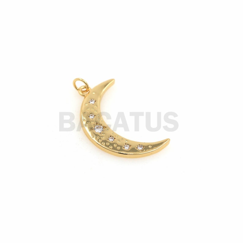 Crescent-Shaped Necklace Covered With Moon Ornaments 1PCS Half-Moon Pendant DIY Making Supplies 26.5x14x1.5mm Crescent-Shaped Charm