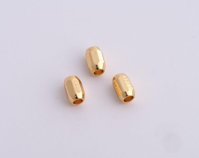 10 pcs 18K Gold Filled Tube Spacer Beads,Gold Tube Beads, Tube Beads DIY Bracelet Necklace Earrings Jewelry Making,6x3.8mm