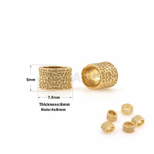 1PCS Cylindrical spacer beads, large hole spacer beads, suitable for necklaces, bracelets, jewelry products, DIY making 5x7.5x6Hole4x6mm