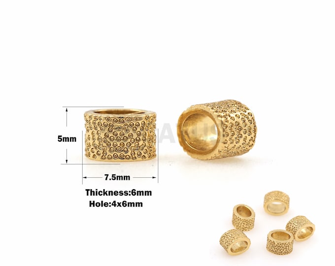 1PCS Cylindrical spacer beads, large hole spacer beads, suitable for necklaces, bracelets, jewelry products, DIY making 5x7.5x6Hole4x6mm