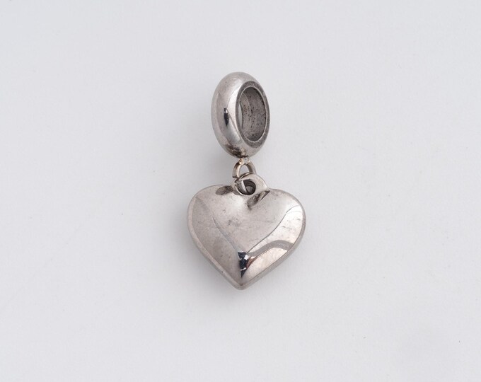 Stainless Steel Heart Pendant,Love Charms,Heart Charm Bracelet Necklace for DIY Jewelry Making Supply,23x12x4.3mm